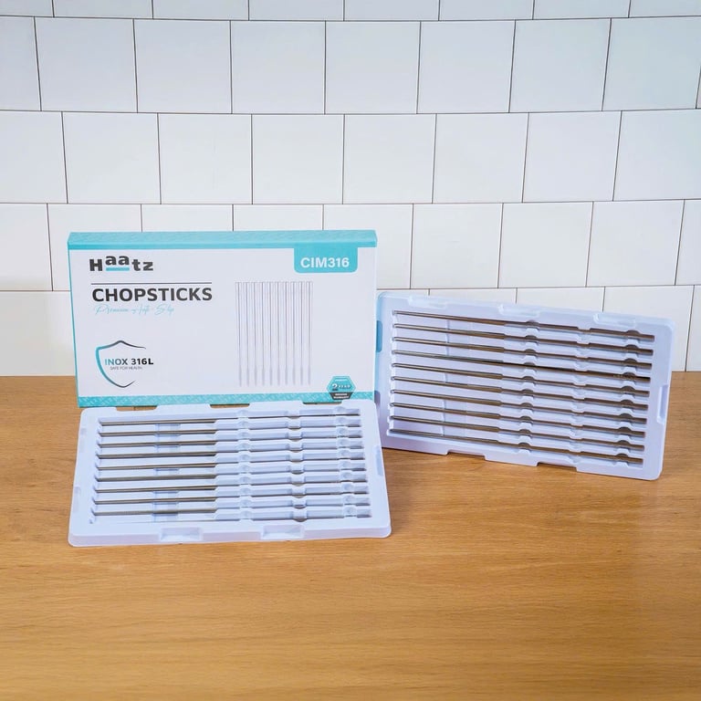 Set 10 đôi đũa inox 316 HAATZ Hàn Quốc