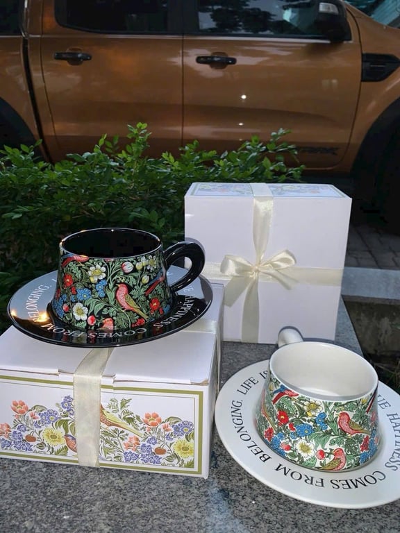 Set 2 tách trà, cafe kèm đĩa đựng  KLB45