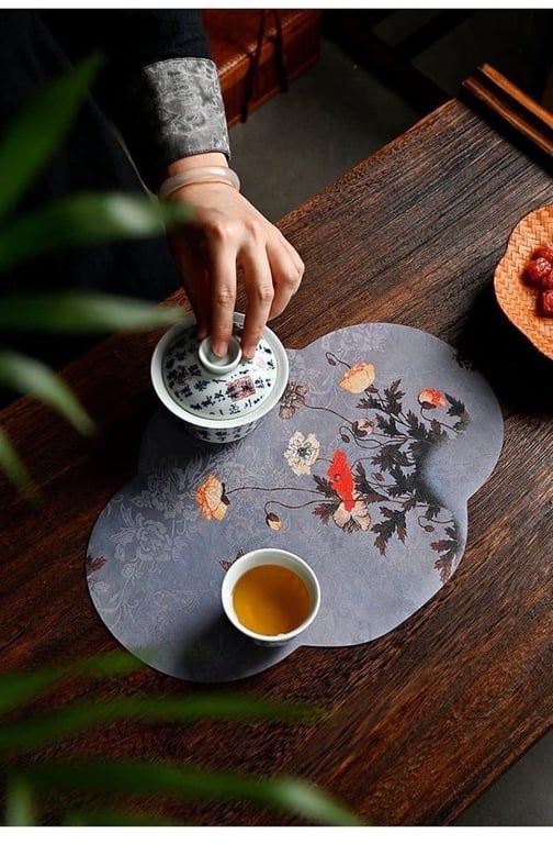 Thảm trải bàn cà phê chống thấm nước phong cách Trung Hoa