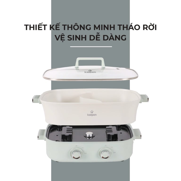 BẾP LẨU - NƯỚNG 2 NGĂN ĐA NĂNG KALPEN 6.5L PP66