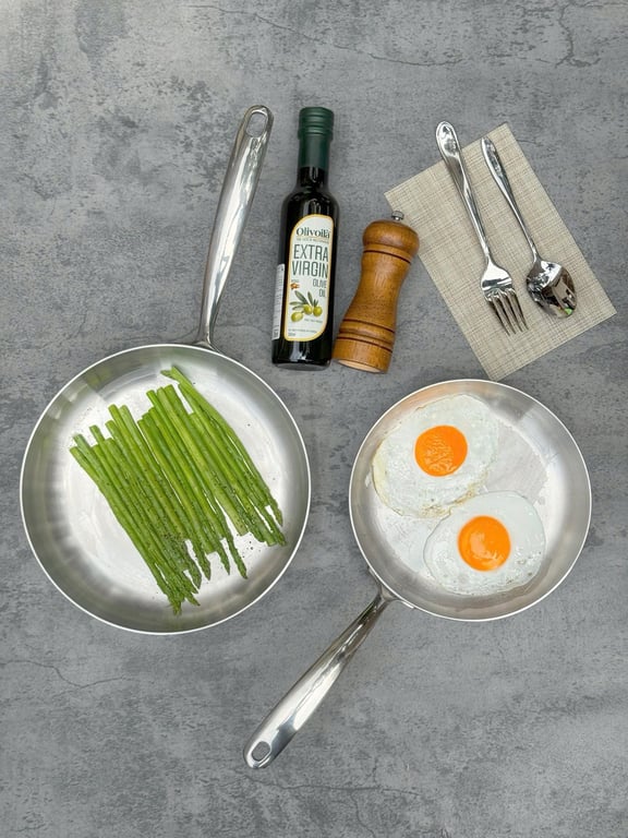 CHẢO ĐÚC INOX TRIPLY KAIYO CẠN LÒNG CÁC SIZE 20CM/24CM/26CM