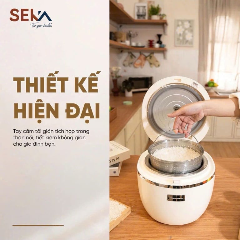 NỒI CƠM ĐIỆN TỬ INOX TÁCH ĐƯỜNG SEKA 1.8L