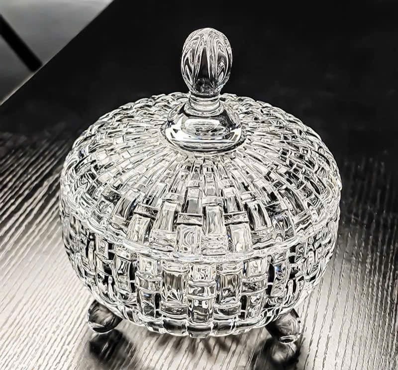 Set 3 Thố Mứt Thuỷ Tinh Pha Lê Có Nắp Cao Cấp