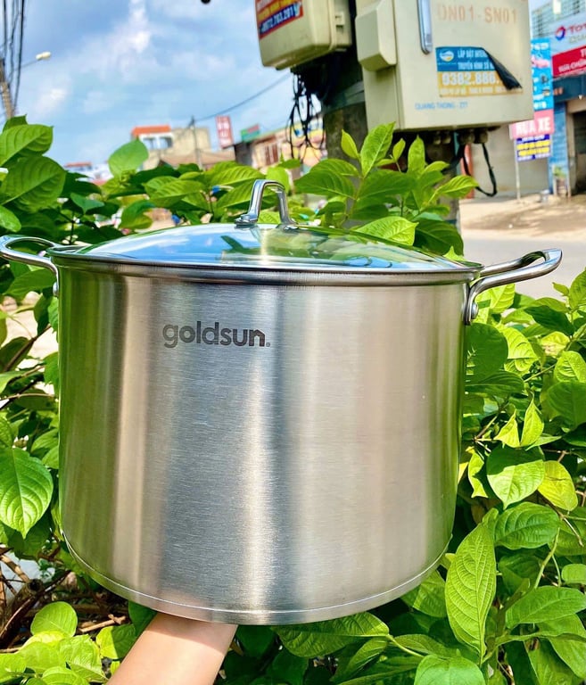 NỒI LUỘC GÀ GOLDSUN 15L (SIZE 30) INOX 3 ĐÁY