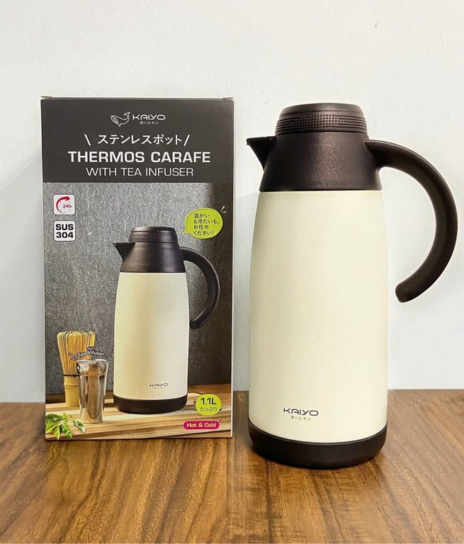 Bình giữ nhiệt có kèm lõi lọc trà inox  Kaiyo 1100ml