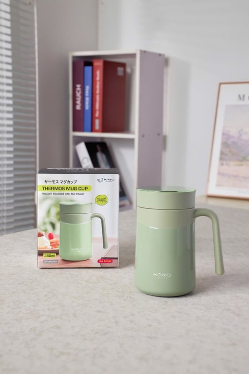 Cốc giữ nhiệt inox 304 kèm lọc trà Kaiyo 350ml