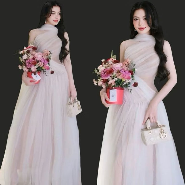 Đầm ren chéo Châu Hy