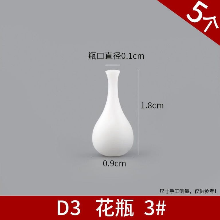Set 5 Bình hoa quán thế âm mini cao 1.8cm