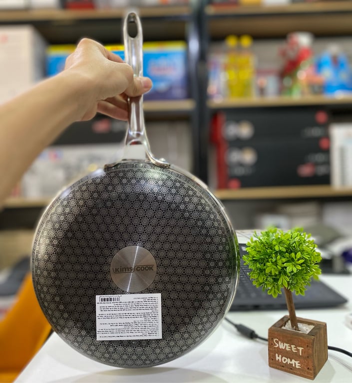 CHẢO SÂU NOON SONG INOX 3 LỚP ĐÁY TỪ CHỐNG DÍNH 2 MẶT KIMS COOK 28cm