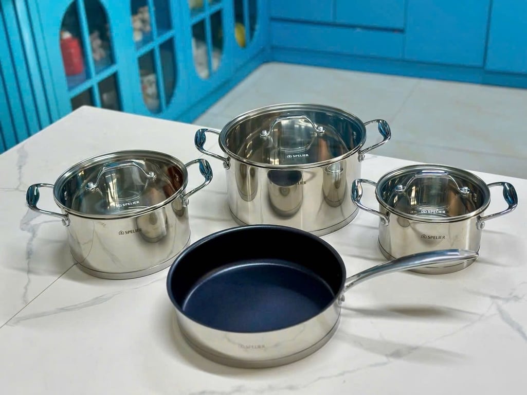 BỘ NỒI INOX 304 SPELIER VENUS – 4 MÓN XỊN XÒ