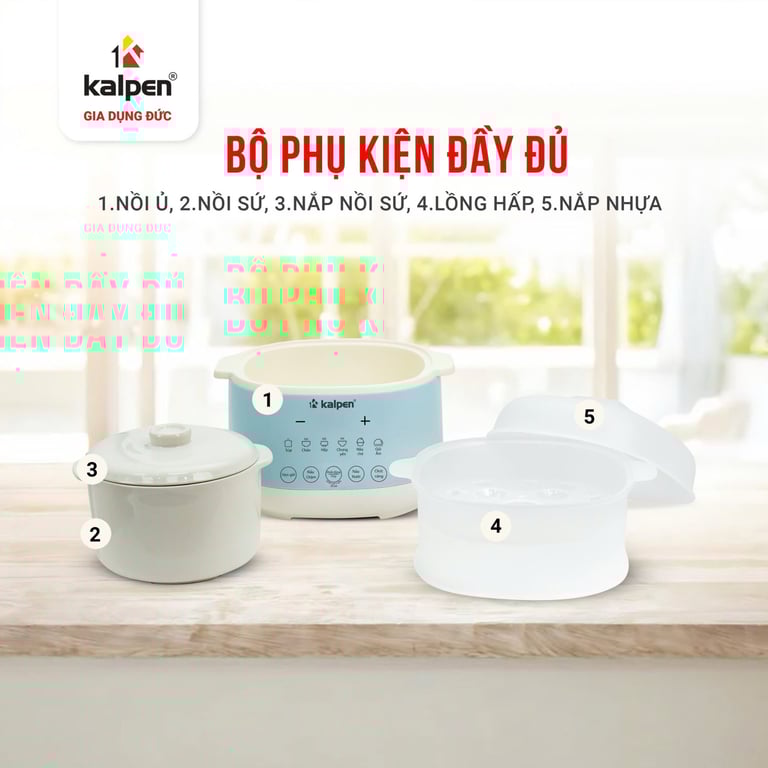 NỒI NẤU CHẬM KALPEN SK2 DUNG TÍCH 1L
