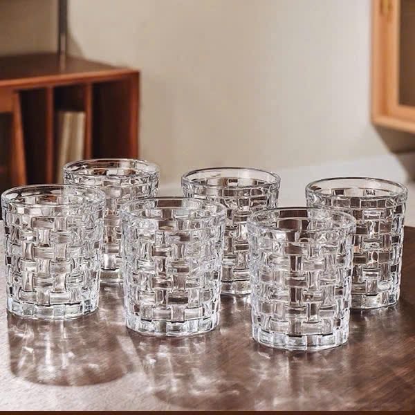 Bộ 6 ly ô vuông đan lưới 290ml siêu hot hit