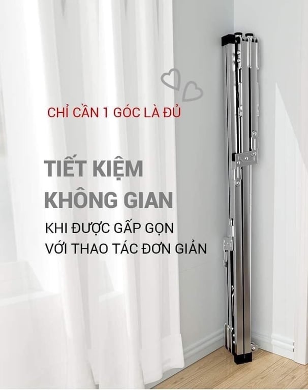 GIÀN PHƠI ĐỒ THÔNG MINH GẤP GỌN INOX 304