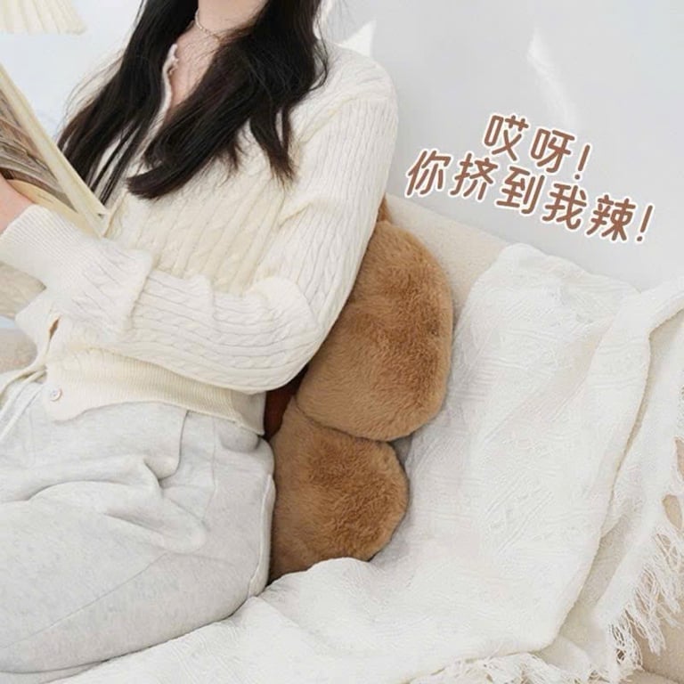 Đệm lông thỏ hoa hình mặt Capybara cute