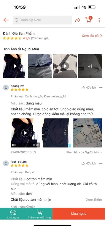 Quần chip nam Owen