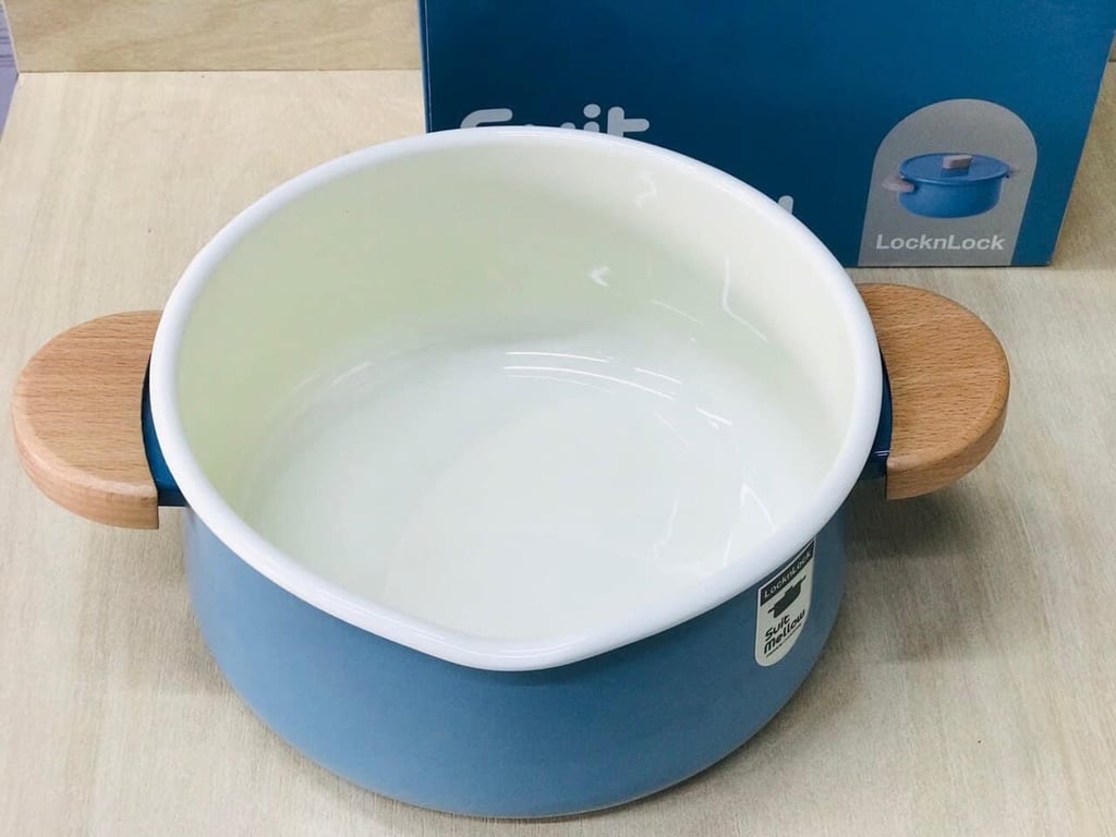 Nồi phủ men sứ suit mellow Locknlock csu2202 -  20cm đáy từ.