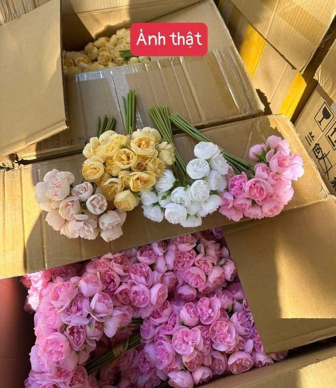 Bó 27 bông hoa lụa trang trí nhà cửa phòng khách siêu xinh