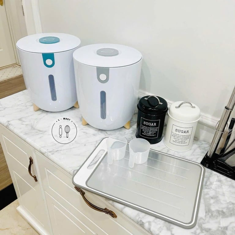 THÙNG ĐỰNG GẠO BUCOOK THÔNG MINH 10 KG DẠNG TRÒN