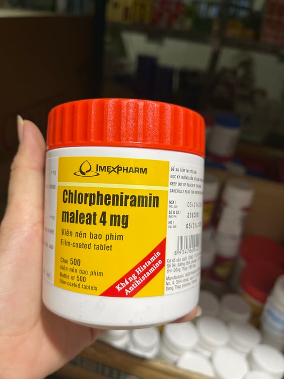 Clopheniramin 4mg Imex c/500v nén