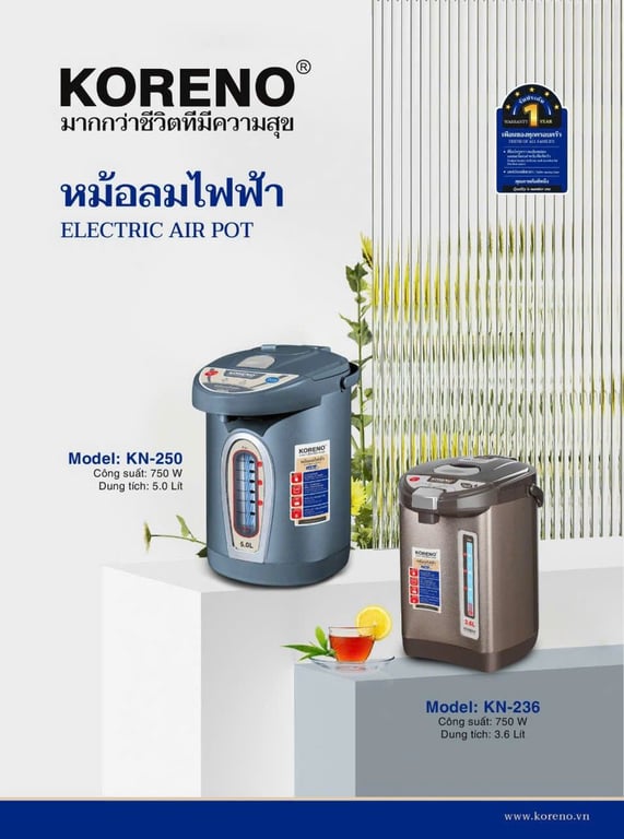 𝑩𝒊̀𝒏𝒉 𝒕𝒉𝒖̉𝒚 đ𝒊𝒆̣̂𝒏 𝑲𝑶𝑹𝑬𝑵𝑶 3.6 lít và 5 lít