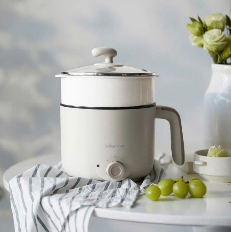 NỒI ĐIỆN MINI ĐA NĂNG BEAR DRG-E12L3 1.2L KÈM GIÁ HẤP❤️