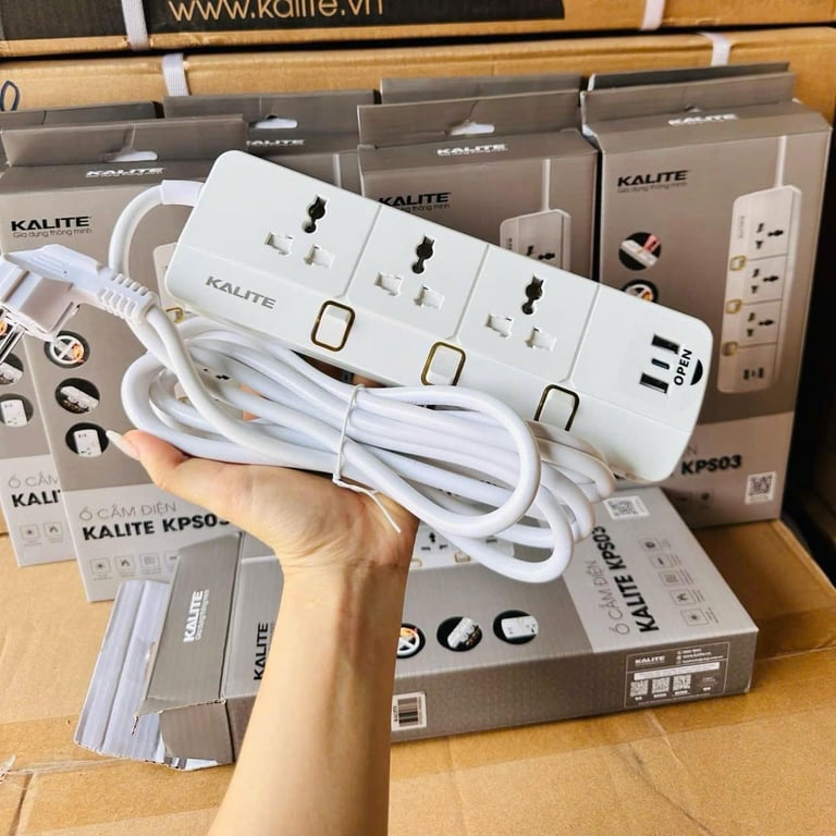 Ổ cắm điện Kalite KPS03 3000W 3 cổng USB
