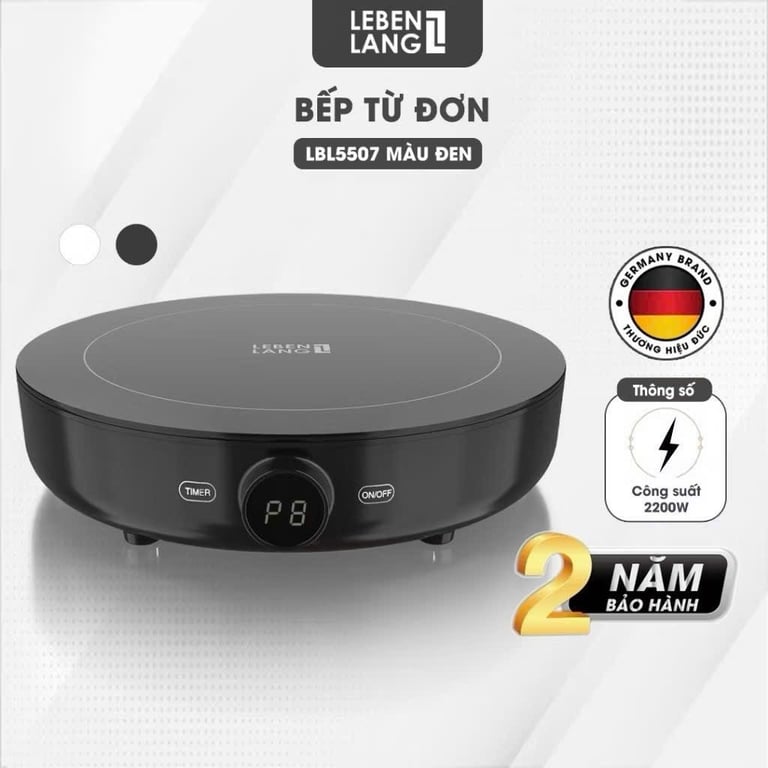 BẾP TỪ LEBENLANG TRÒN ĐEN LBL5507S NÚM CƠ