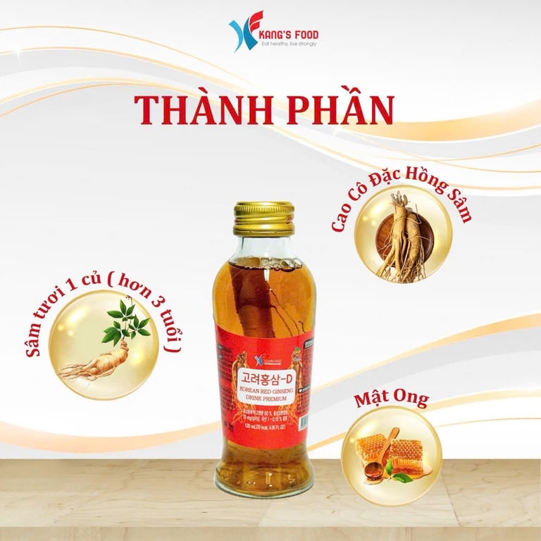 NƯỚC HỒNG SÂM CÓ CỦ KANG'S FOOD 120ML x 10 CHAI