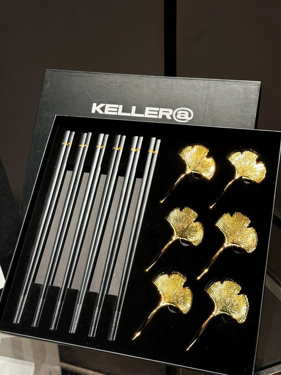 Bộ đũa & gác đũa lá Ngân Hạnh cao cấp – thương hiệu KELLER