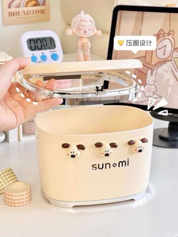 THÙNG RÁC MINI ĐỂ BÀN KÈM PHỤ KIỆN 🐶  cute