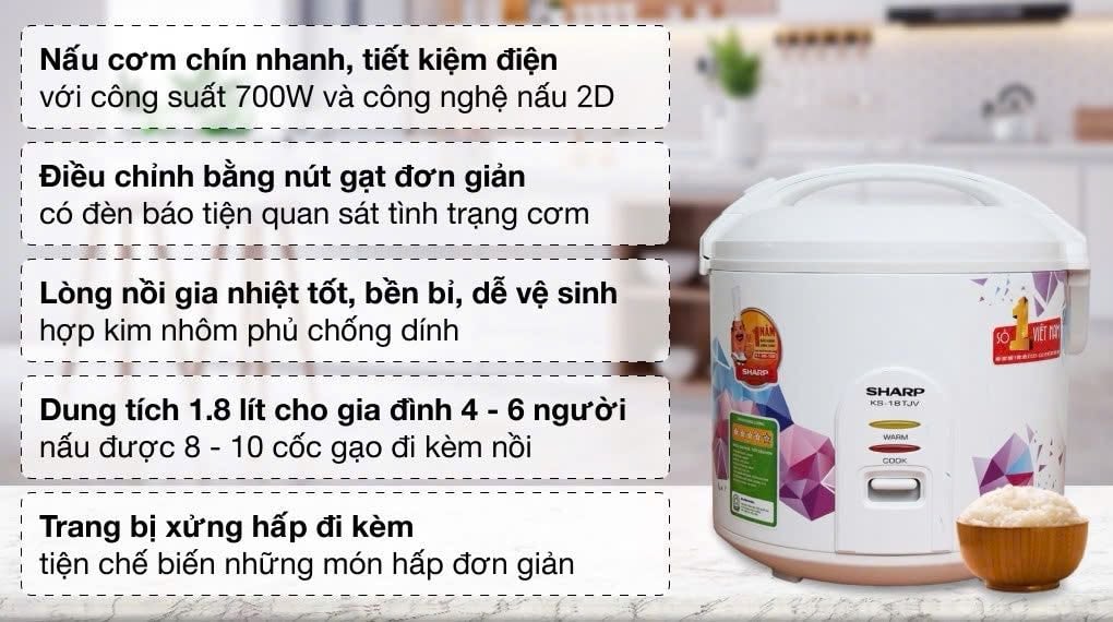 NỒI CƠM ĐIỆN SHARP KS18TJV