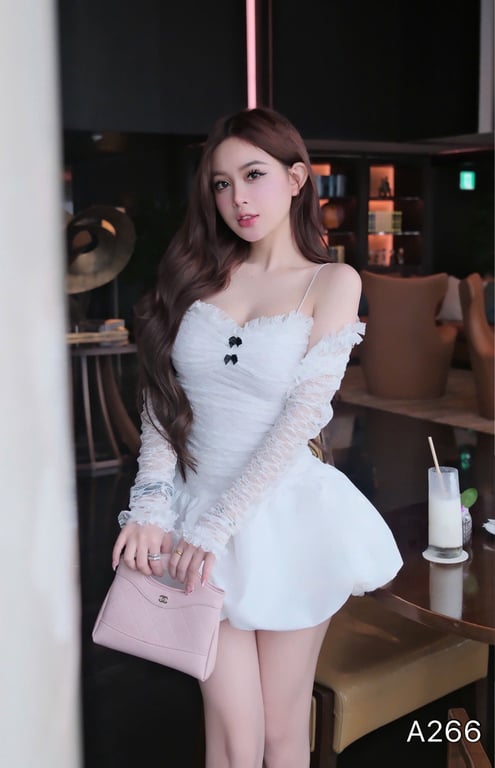 A266- set váy bí kèm choàng