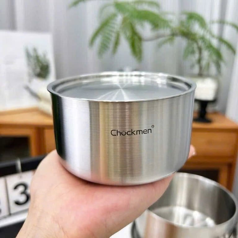 Âu có nắp inox nhà Chockmen size 12cm, 14cm