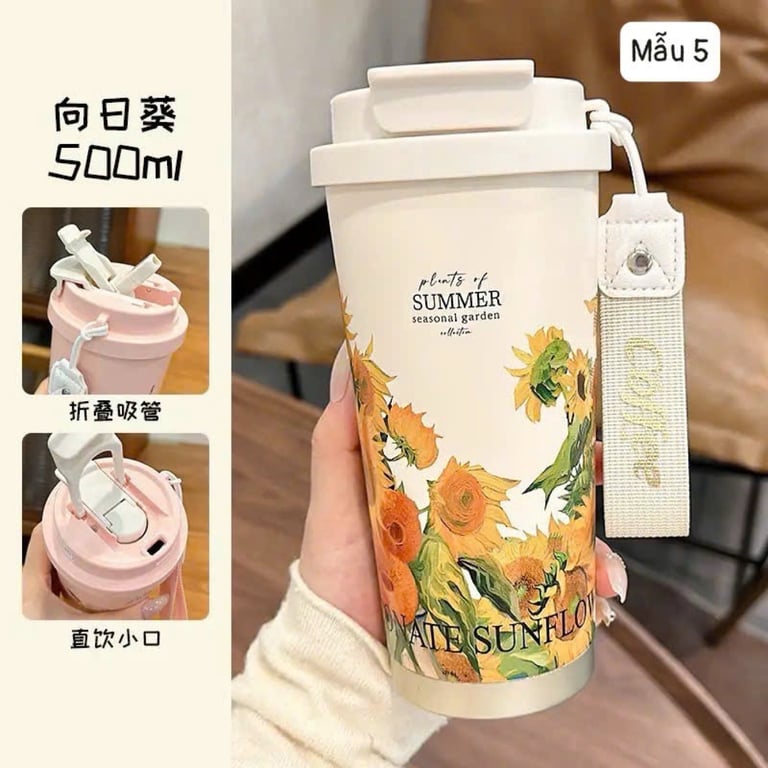 CỐC GIỮ NHIỆT HOA LÁ CÀNH