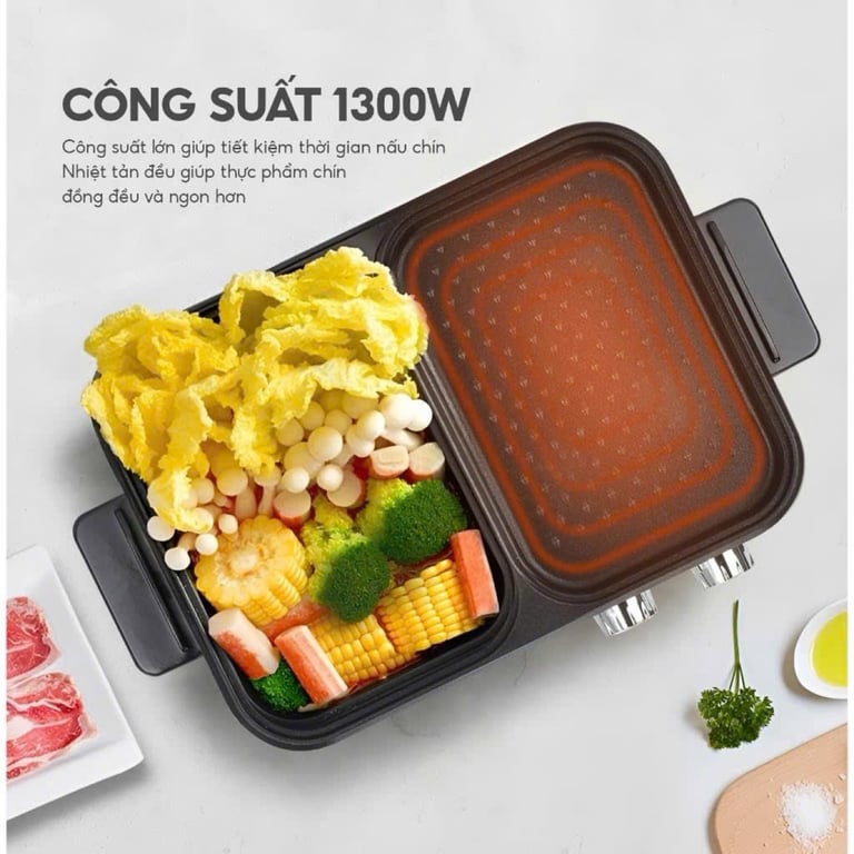 NỒI LẨU ĐIỆN 2 NGĂN MINI LEBENLANG LBL8583