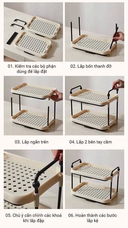 Kệ nhựa đa năng GHA54 - Loại 2 tầng