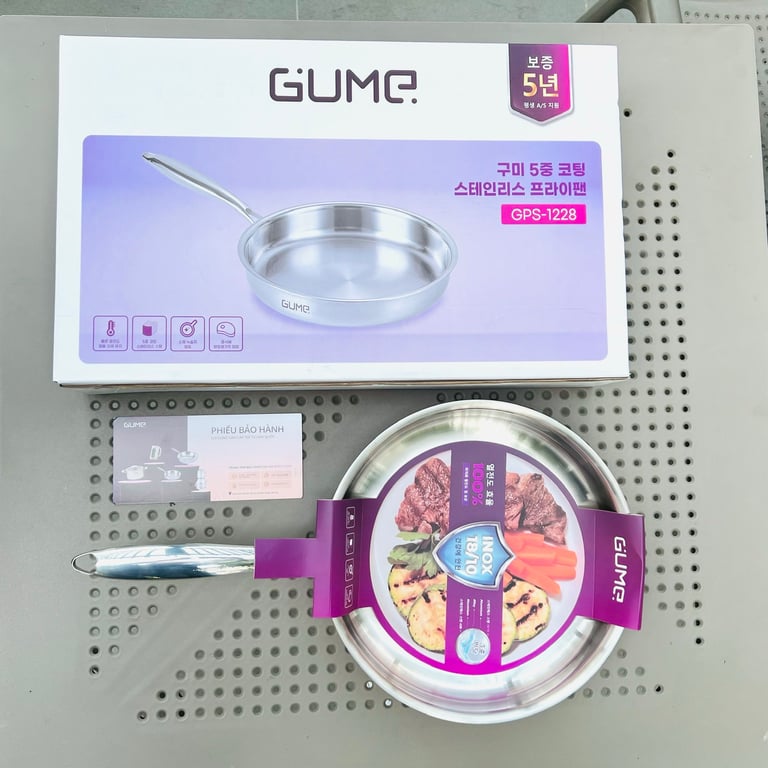 CHẢO INOX 18/10 NGUYÊN KHỐI GUME SIZE 18CM/20CM/24CM/26CM