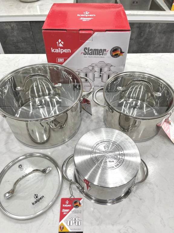 BỘ NỒI INOX 304 CAO CẤP 5 ĐÁY KALPEN SLAMER