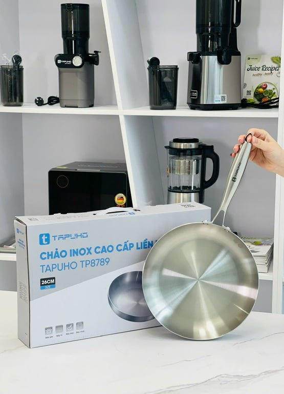 CHẢO INOX 3 LỚP LIỀN KHỐI – SIZE 26CM TAPUHO