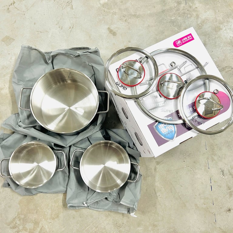 Bộ nồi 5 đáy inox 304 JEJU (3PCS) GMP-3533