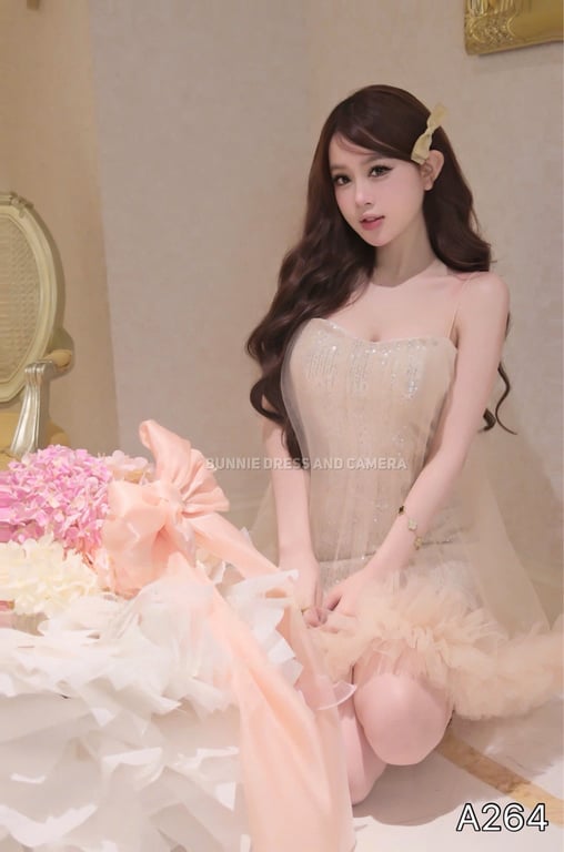 A264- váy 2s voan bồng