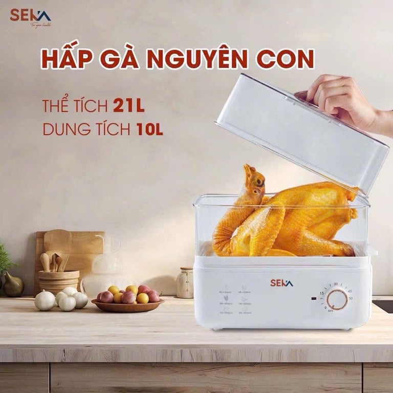 NỒI HẤP 2 TẦNG SEKA 10L