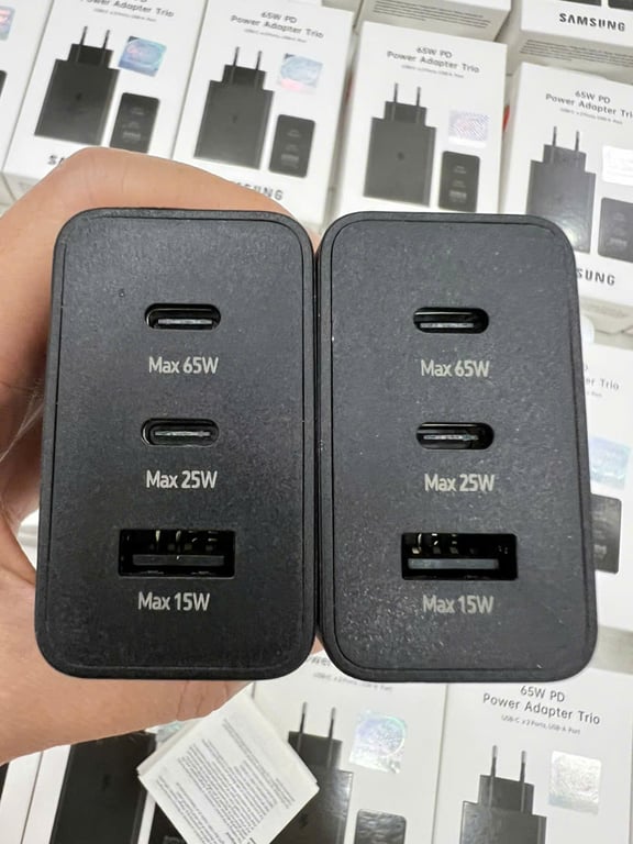Cốc Sạc Samsung 65W Zin Box (3 Cổng Sạc)