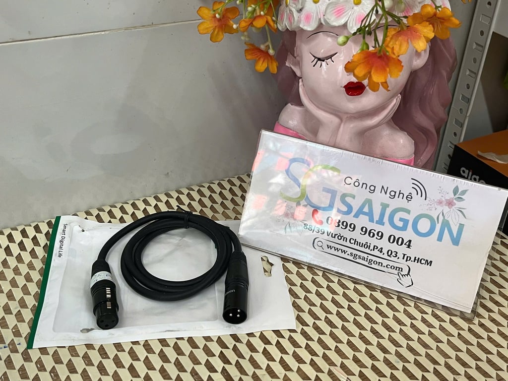 Cáp dữ liệu AV nối dài MIC XLR(Canon) màu xanh dài 1m Ugreen (20708)