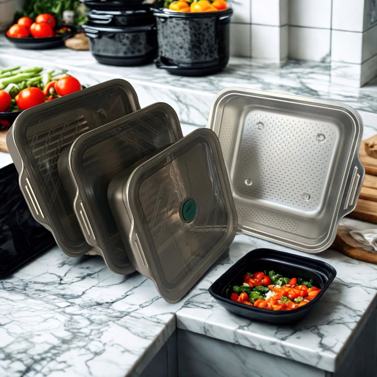 set 4 hộp hút chân không Keller