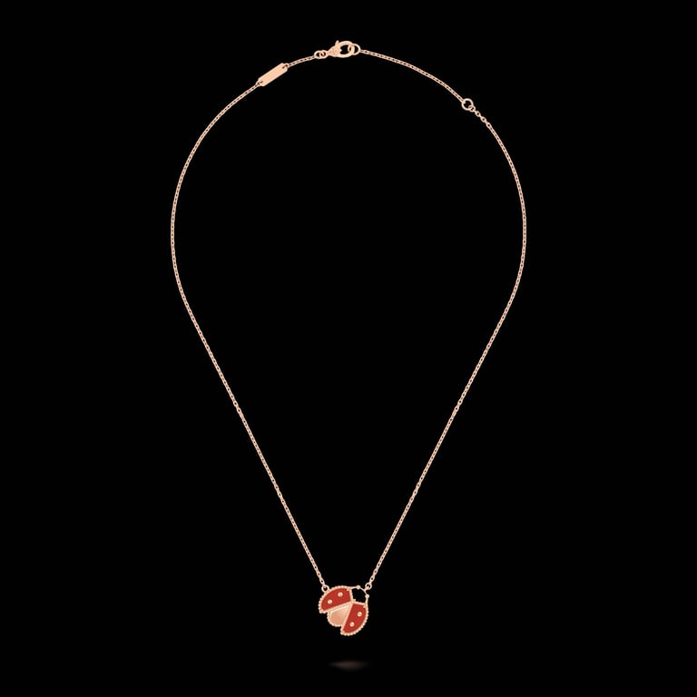 Lucky Spring pendant, open wings ladybug