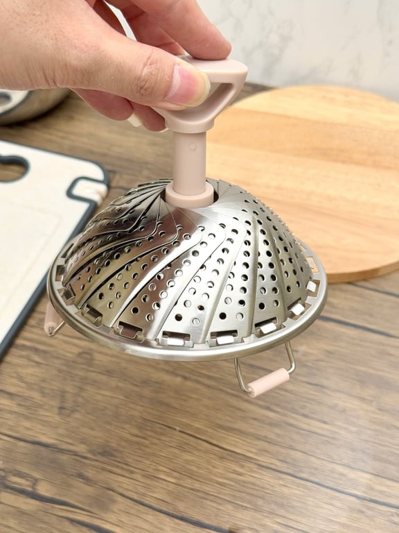 Vỉ Hấp Inox 304 Có Tay Cầm Chống Nóng Mở Rộng Mirai