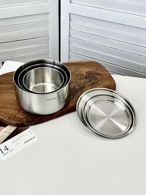 Âu có nắp inox nhà Chockmen size 12cm, 14cm