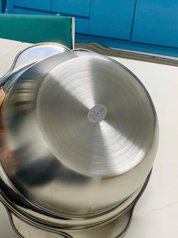 Bộ thau kèm rổ inox size 27cm hàng xuất Âu cực xịn xò! MK04