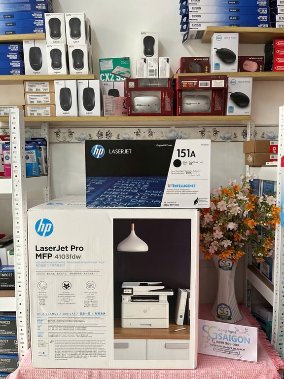 Máy In Laser Trắng Đen Đa Năng HP 4103FDW (2Z629A)